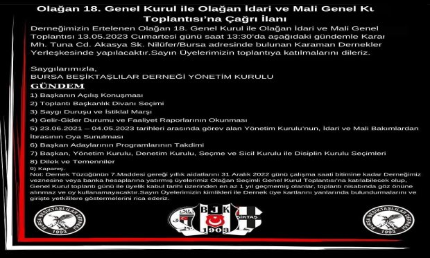 2023 Yılı Olağan Mali ve İdari Genel Kurul